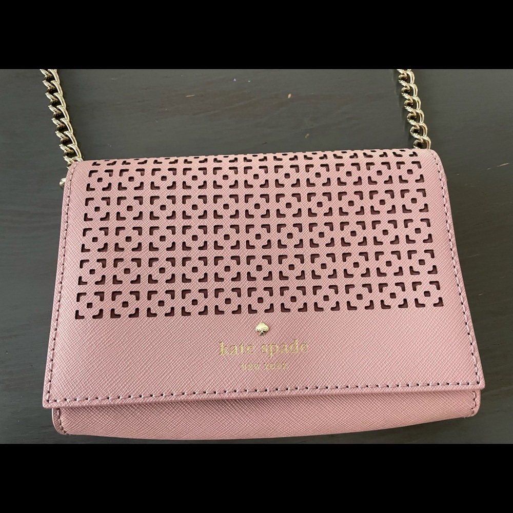 Kate Spade blush pink flap crossbody purse - Picture 2 of 5
